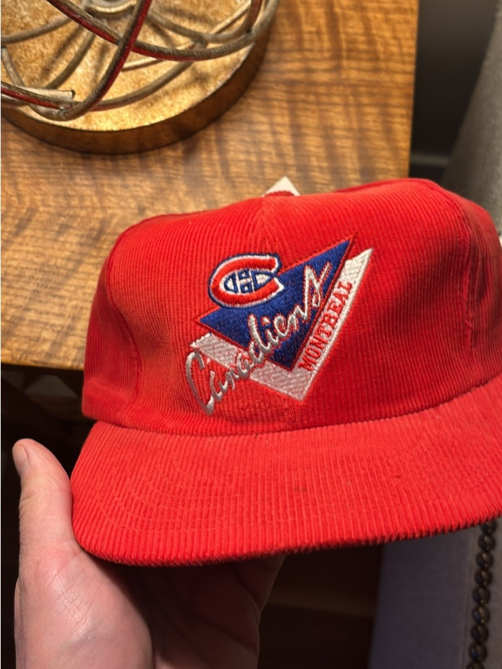 Red Corduroy Hockey Cap